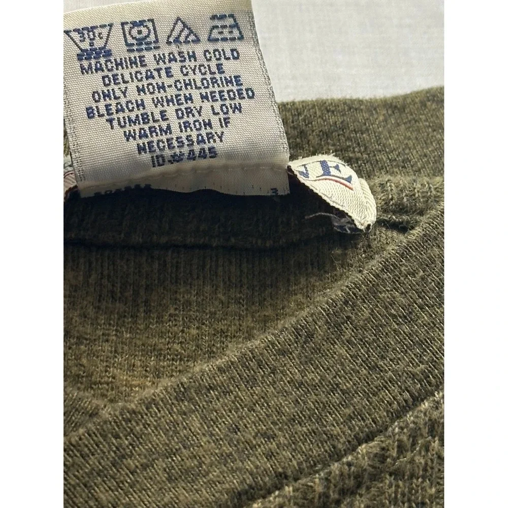 Vintage Benchline L Knit Sweater Fisherman Ribbed Crewneck Pullover Mens‎ Olive